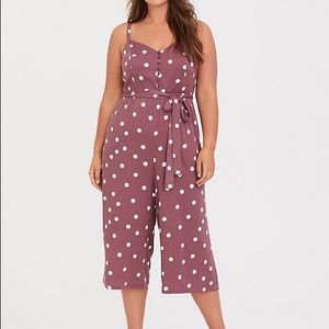 Mauve Polka Dot Jumpsuit Torrid Size 1
